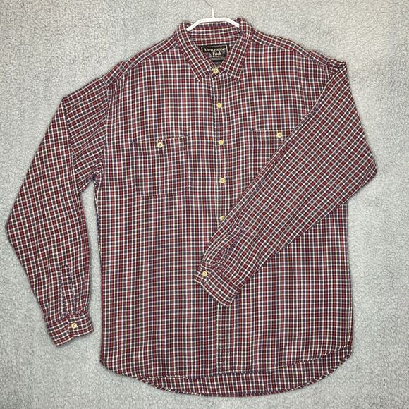 Abercrombie & Fitch Flannel Shirt Men's XL Red Plaid Cotton Button Up 90s Grunge - Picture 1 of 8